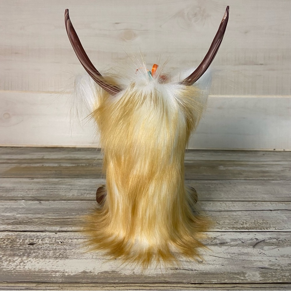 Highland Cow Gnome Faux Fur Handmade Bow Flower Coo Tiered Tray Decor Farmhouse - Picture 3 of 10